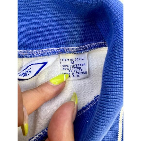 Vintage Goola Gong 80’s Women’s Tennis Long Sleeve Top Shirt Size M White Blue - Picture 7 of 11